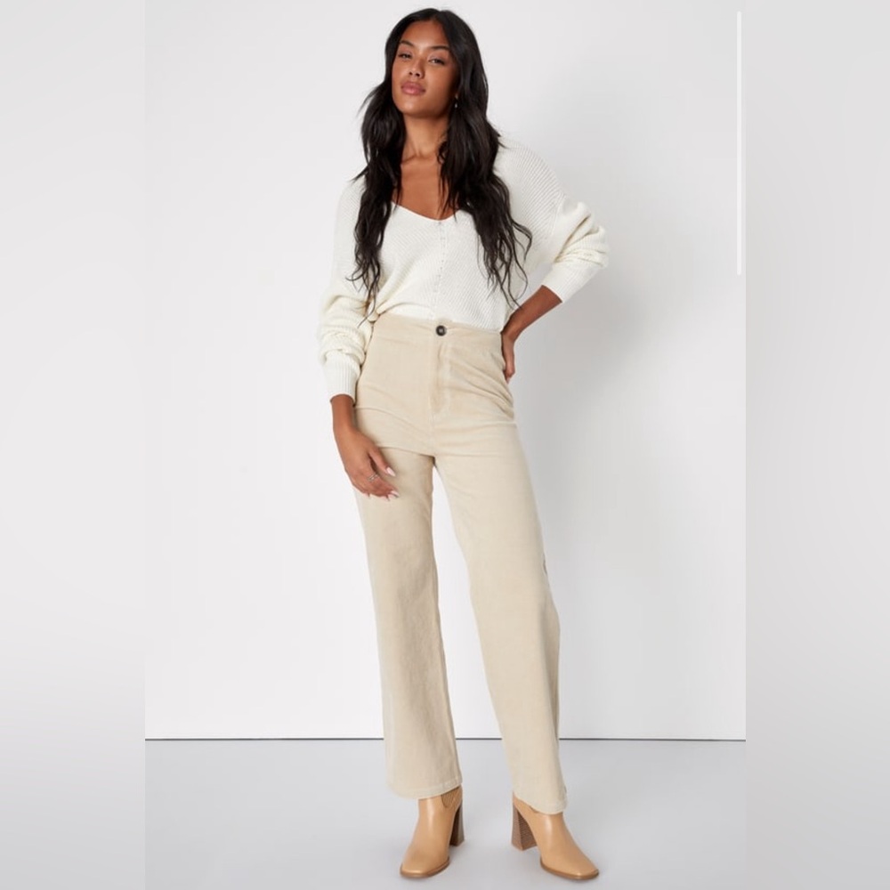 Lulu’s Retro Corduroy High Waist Straight Leg Pant
